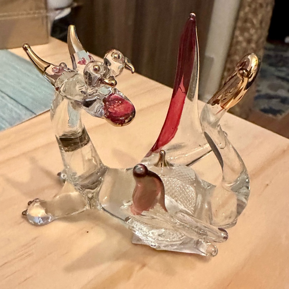 🎁SALE🎁 Vintage Hand Blown Dragon Glass Sculpture Figure - Picture 2 of 5